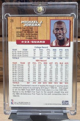 1993-94 Hoops Michael Jordan #28 Bulls