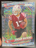 2025 Panini Prizm Jordan Watkins #389 Lazer RC 49ers