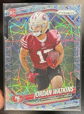 2025 Panini Prizm Jordan Watkins #389 Lazer RC 49ers