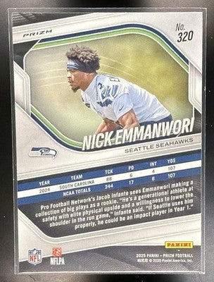 2025 Panini Prizm Nick Emmanwori #320 White Disco RC Seahawks