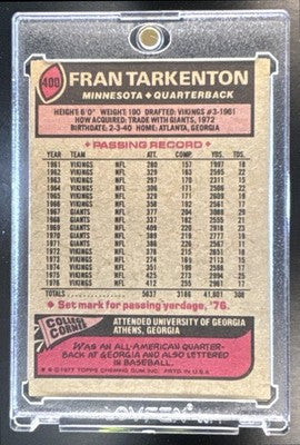 1977 Topps Fran Tarkenton #400 Vikings