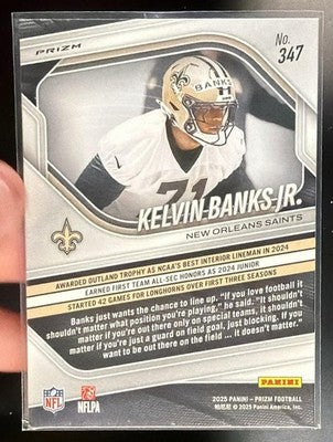 2025 Panini Prizm Kelvin Banks Jr. #347 Lazer RC Saints