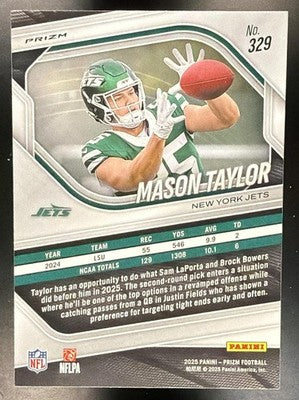 2025 Panini Prizm Mason Taylor #329 Lazer RC Jets