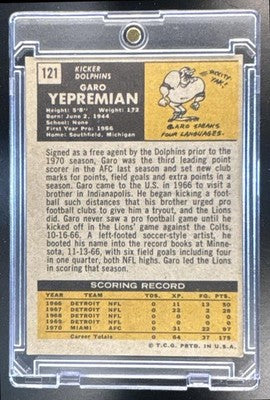 1971 Topps Garo Yepremian #121 RC Dolphins