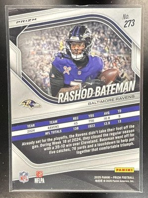 2025 Panini Prizm Rashod Bateman #273 White Disco Ravens