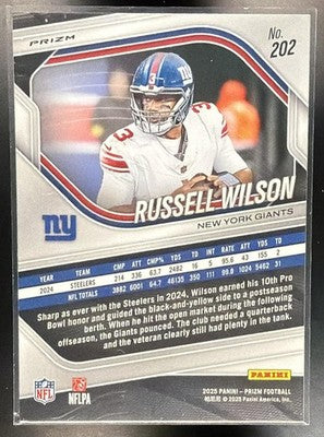 2025 Panini Prizm Russell Wilson #202 White Disco Giants