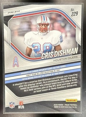 2025 Panini Prizm Cris Dishman #229 White Disco Oilers