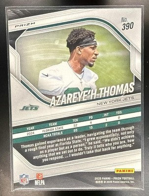 2025 Panini Prizm Azareye'h Thomas #390 White Disco RC Jets