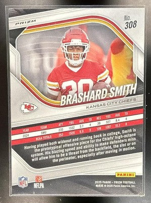 2025 Panini Prizm Brashard Smith #308 White Disco RC Chiefs