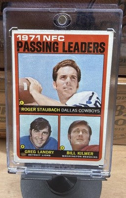 1972 Topps 1971C Passing Leaders Staubach, Landry, Kilmer #4 Ninety Fine League
