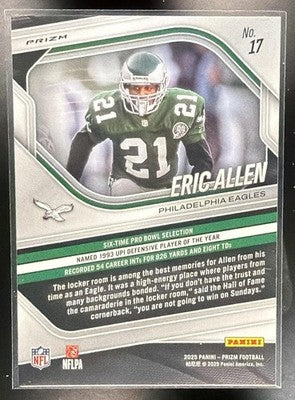 2025 Panini Prizm Eric Allen #17 Lazer Eagles