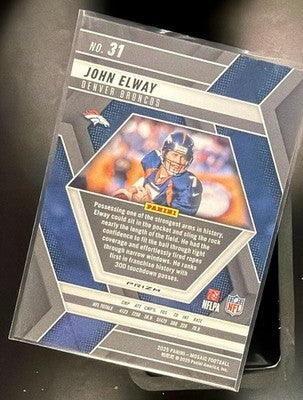 2025 Panini Mosaic John Elway #31 Reactive Blue Prizm Broncos