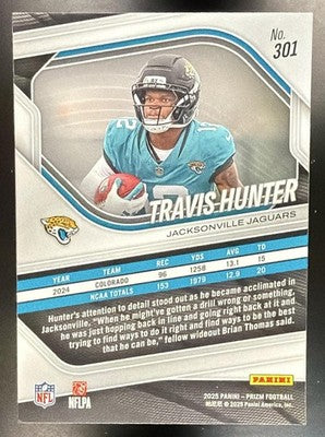 2025 Panini Prizm Travis Hunter #301 RC Jaguars