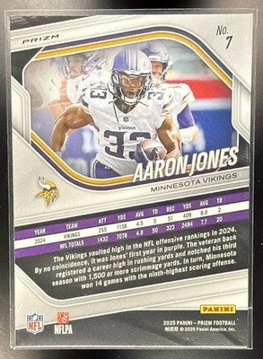 2025 Panini Prizm Aaron Jones #7 Lazer Vikings