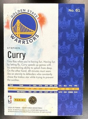 2024-25 Panini Court Kings Stephen Curry #61 Warriors