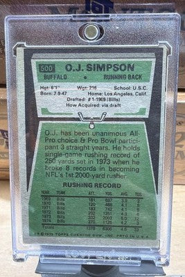 1975 Topps O.J. Simpson #500 Bills