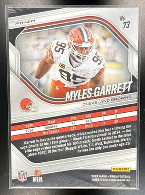 2025 Panini Prizm Myles Garrett #73 White Disco Browns