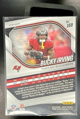 2025 Panini Prizm Bucky Irving #169 White Sparkle Buccaneers