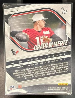 2025 Panini Prizm Graham Mertz #392 White Disco RC Texans