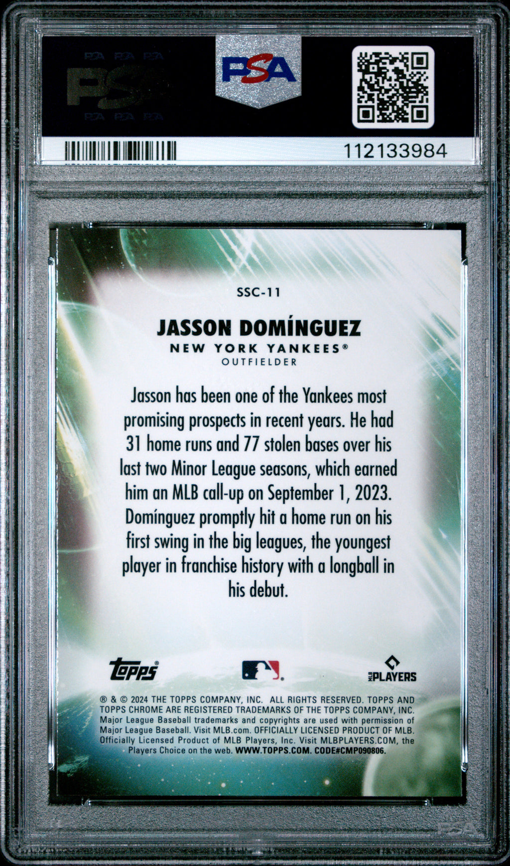 2024 Topps Chrome Update Stratospheric Stars #11 Jasson Dominguez PSA 10