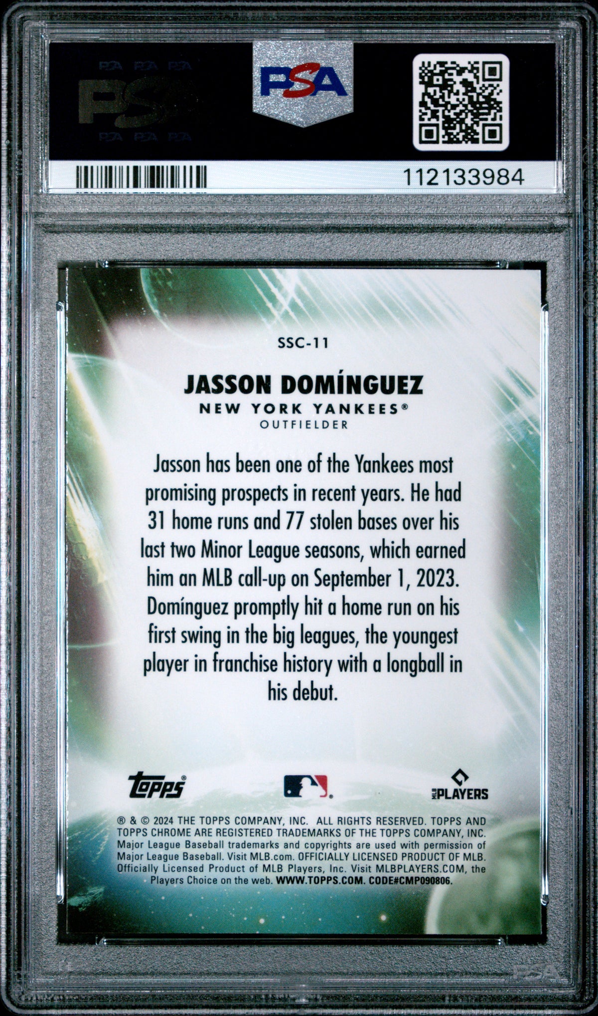 2024 Topps Chrome Update Stratospheric Stars #11 Jasson Dominguez PSA 10