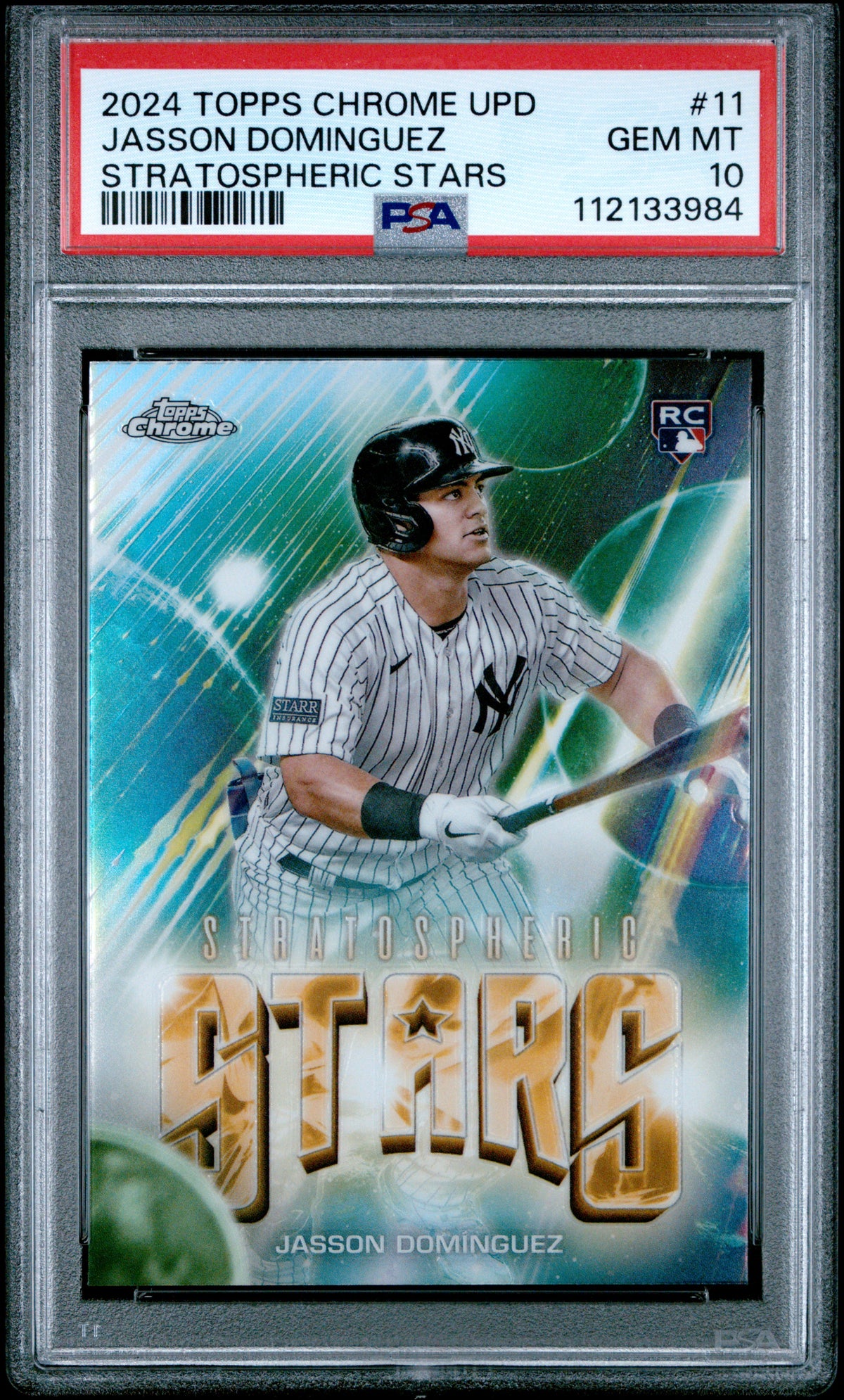 2024 Topps Chrome Update Stratospheric Stars #11 Jasson Dominguez PSA 10