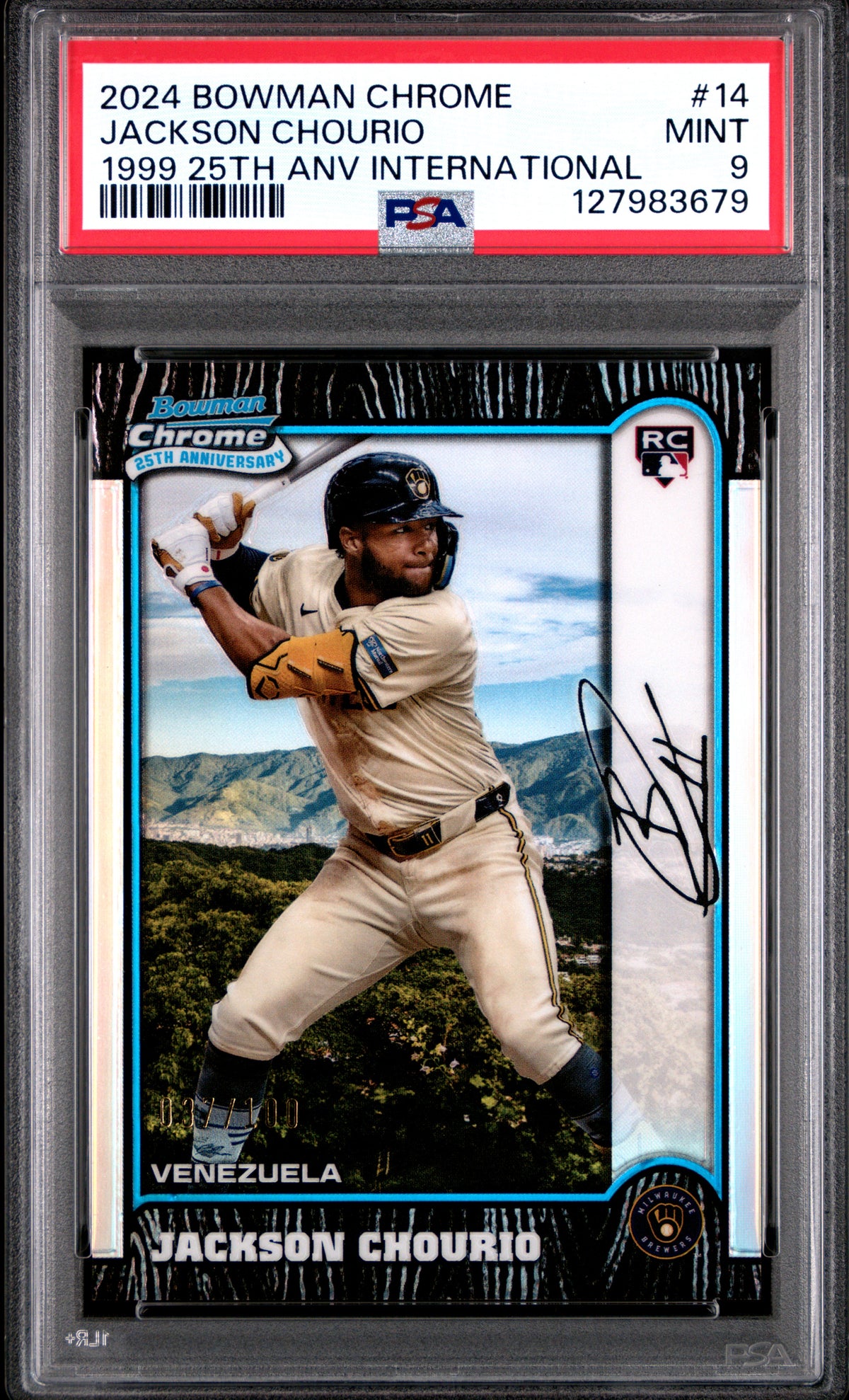 2024 Bowman Chrome 1999 Bowman Chrome International Jackson Chourio PSA 9 /100