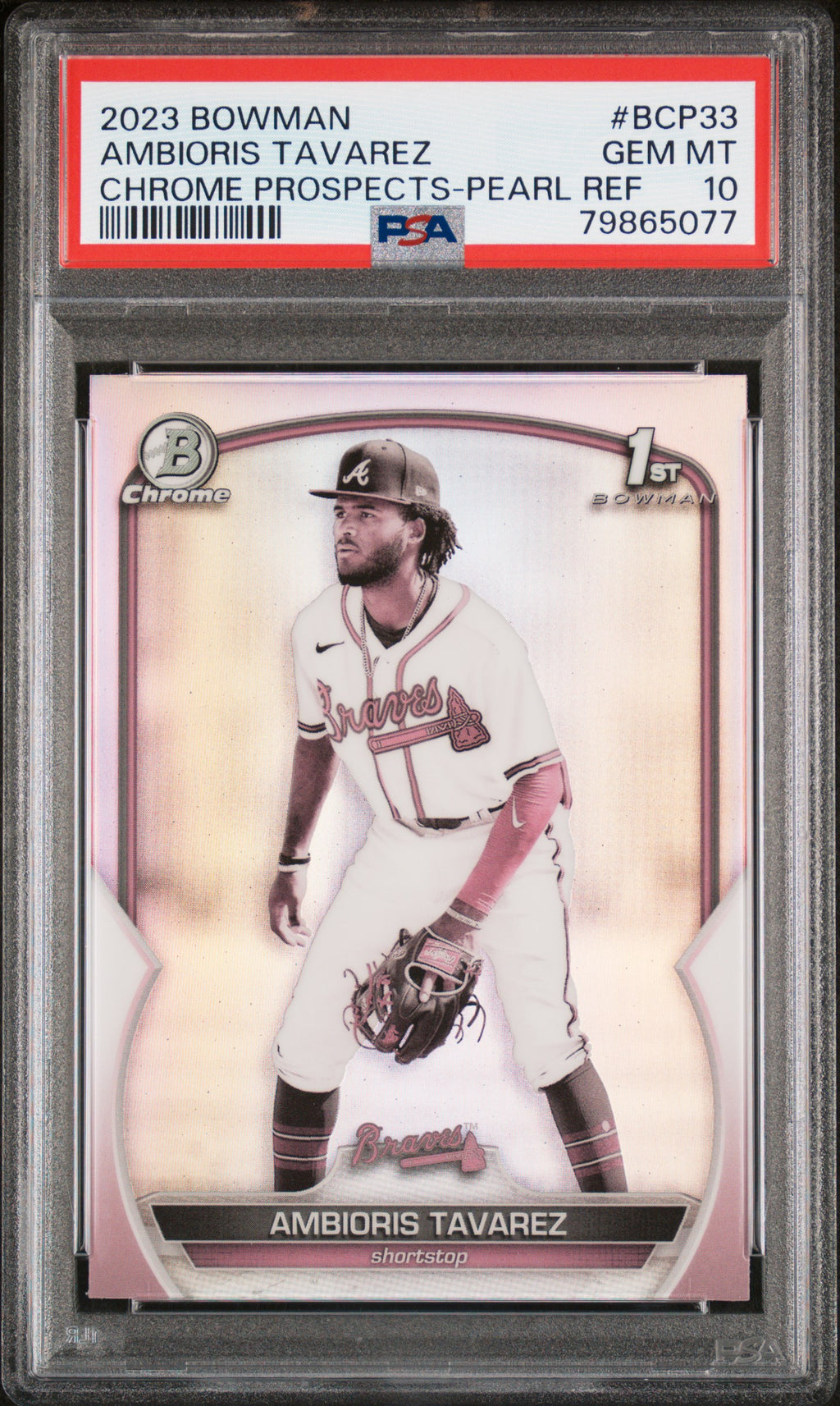 2023 Bowman Chrome Prospects #BCP33 Ambioris Tavarez Pearl Refractor PSA 10