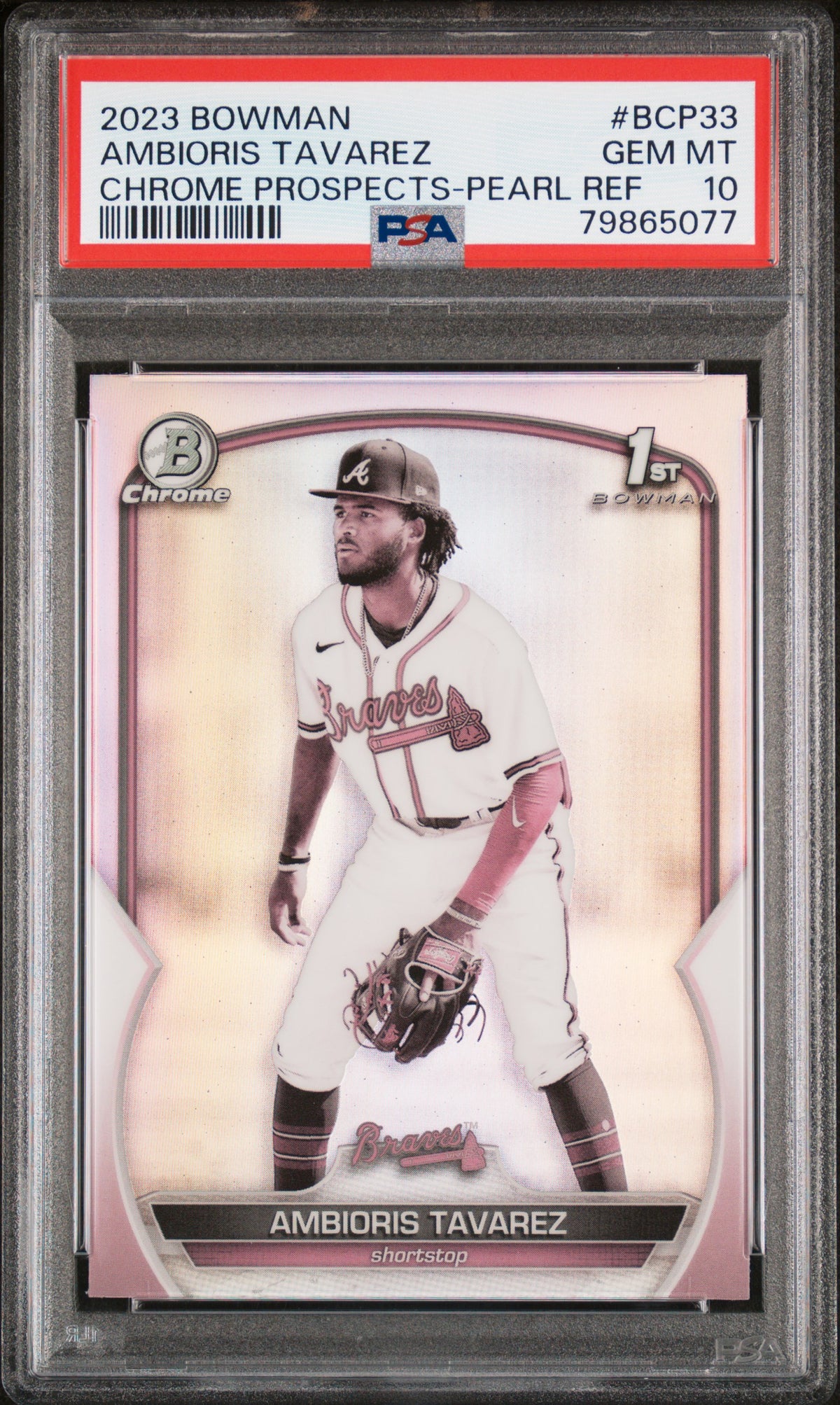 2023 Bowman Chrome Prospects #BCP33 Ambioris Tavarez Pearl Refractor PSA 10