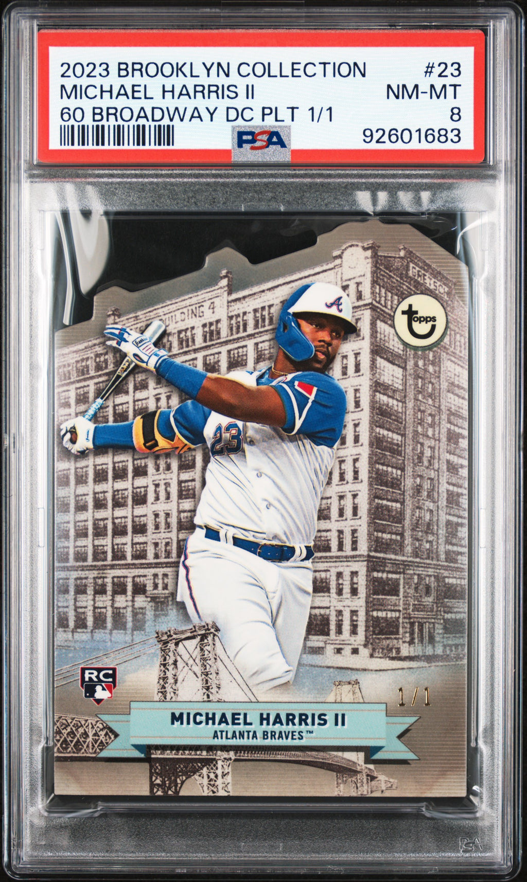 2023 Topps Brooklyn Michael Harris 60 Broadway 1/1 PSA 8 💥ONE OF ONE💥