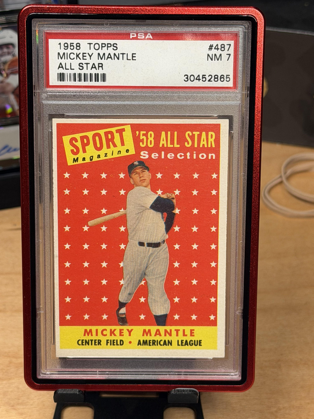 1958 Topps #487 Mickey Mantle All Star PSA 7