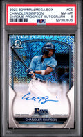 2023 Bowman Mega Box Chrome #CS Chandler Simpson Prospect Autograph PSA 8