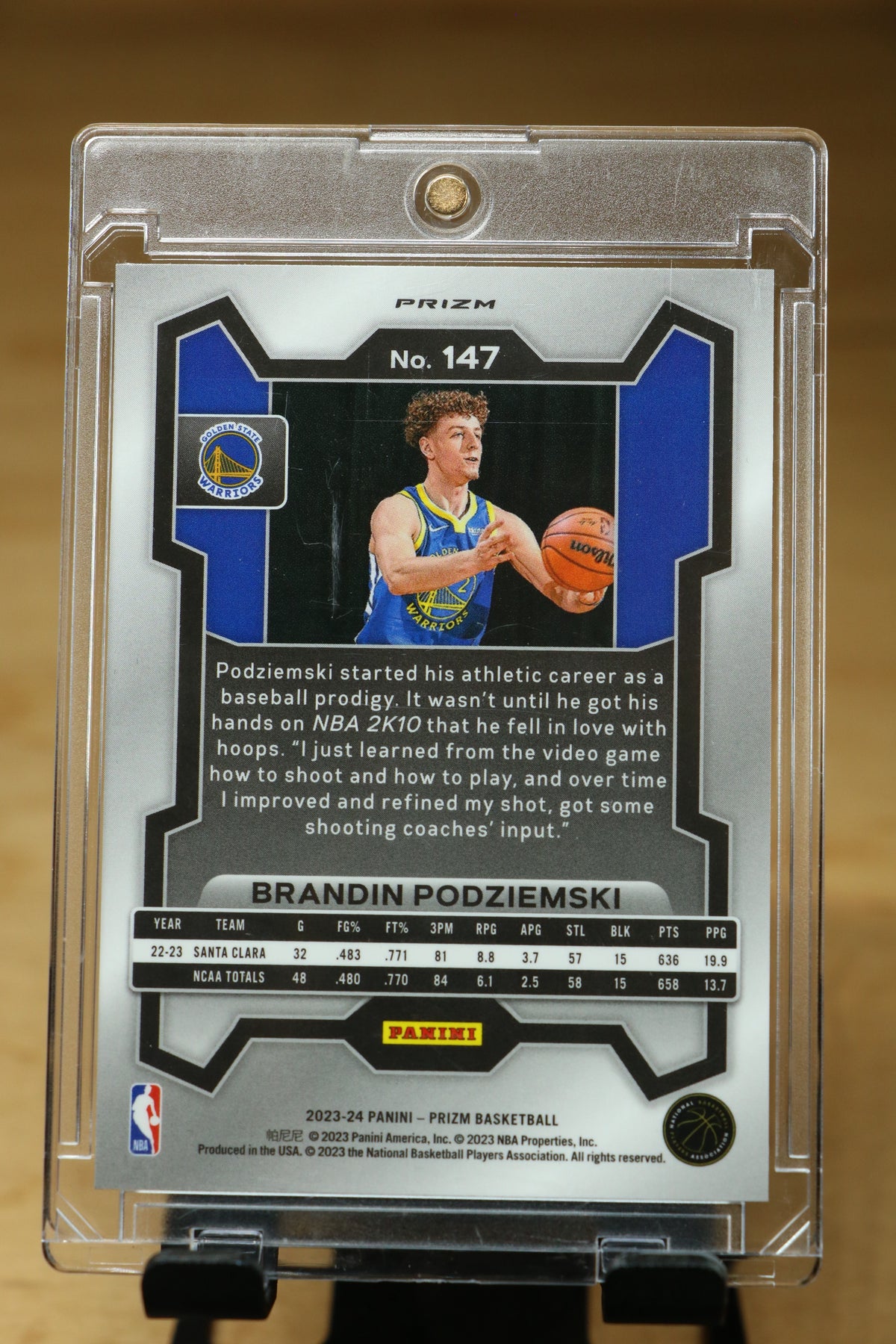 2023-24 Panini Prizm #147 Brandin Podziemski Prizms Silver