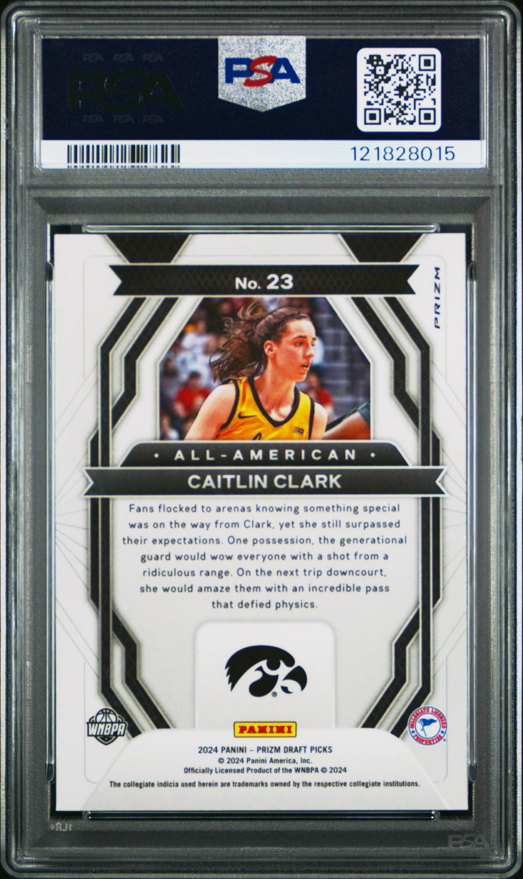 2024 Panini Prizm Draft Picks #23 Caitlin Clark All-American Silver Prizm PSA 9