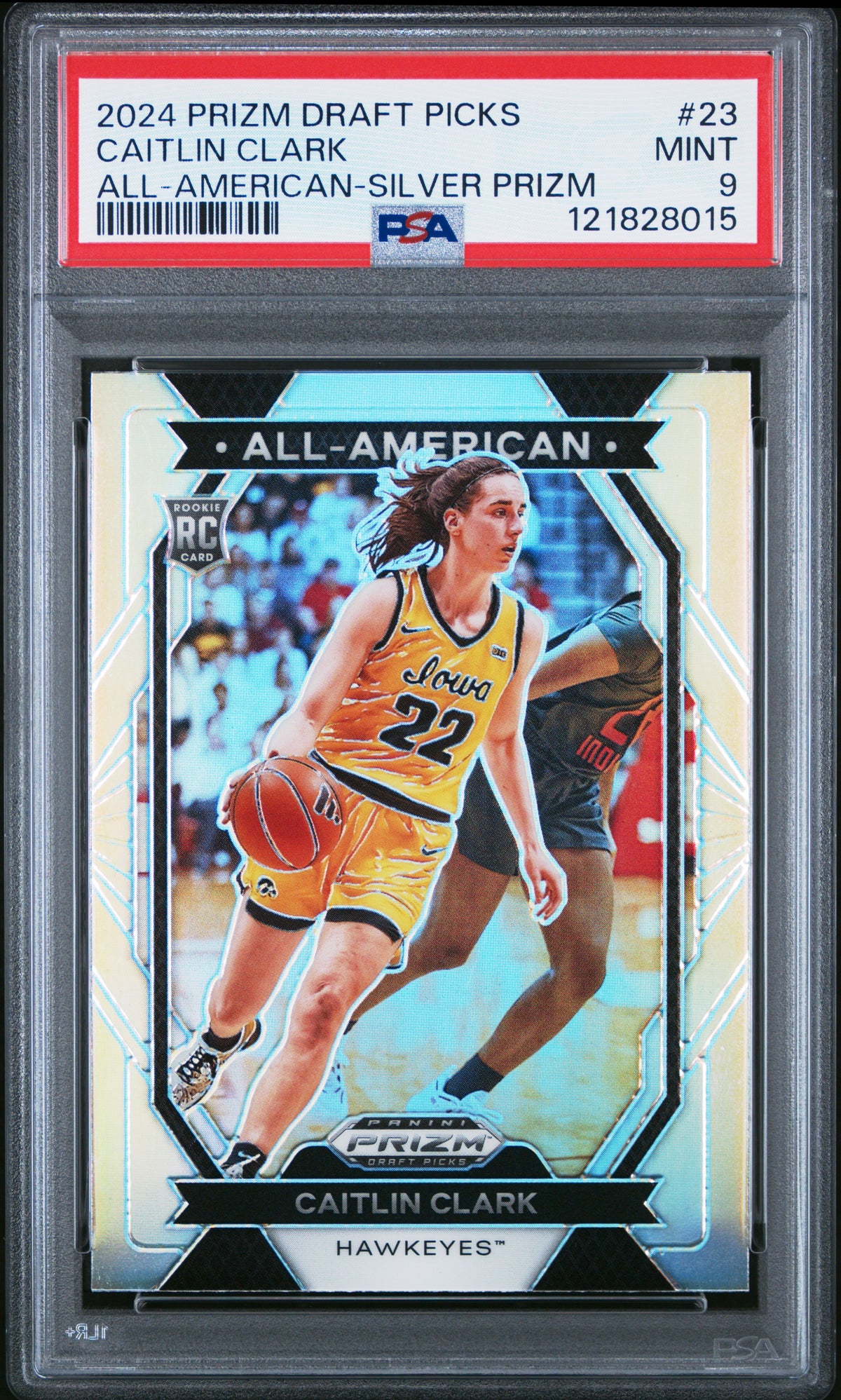 2024 Panini Prizm Draft Picks #23 Caitlin Clark All-American Silver Prizm PSA 9