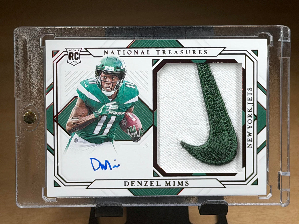 2020 Panini National Treasures #RHS-DM Denzel Mims Signatures Nike Logo #/2