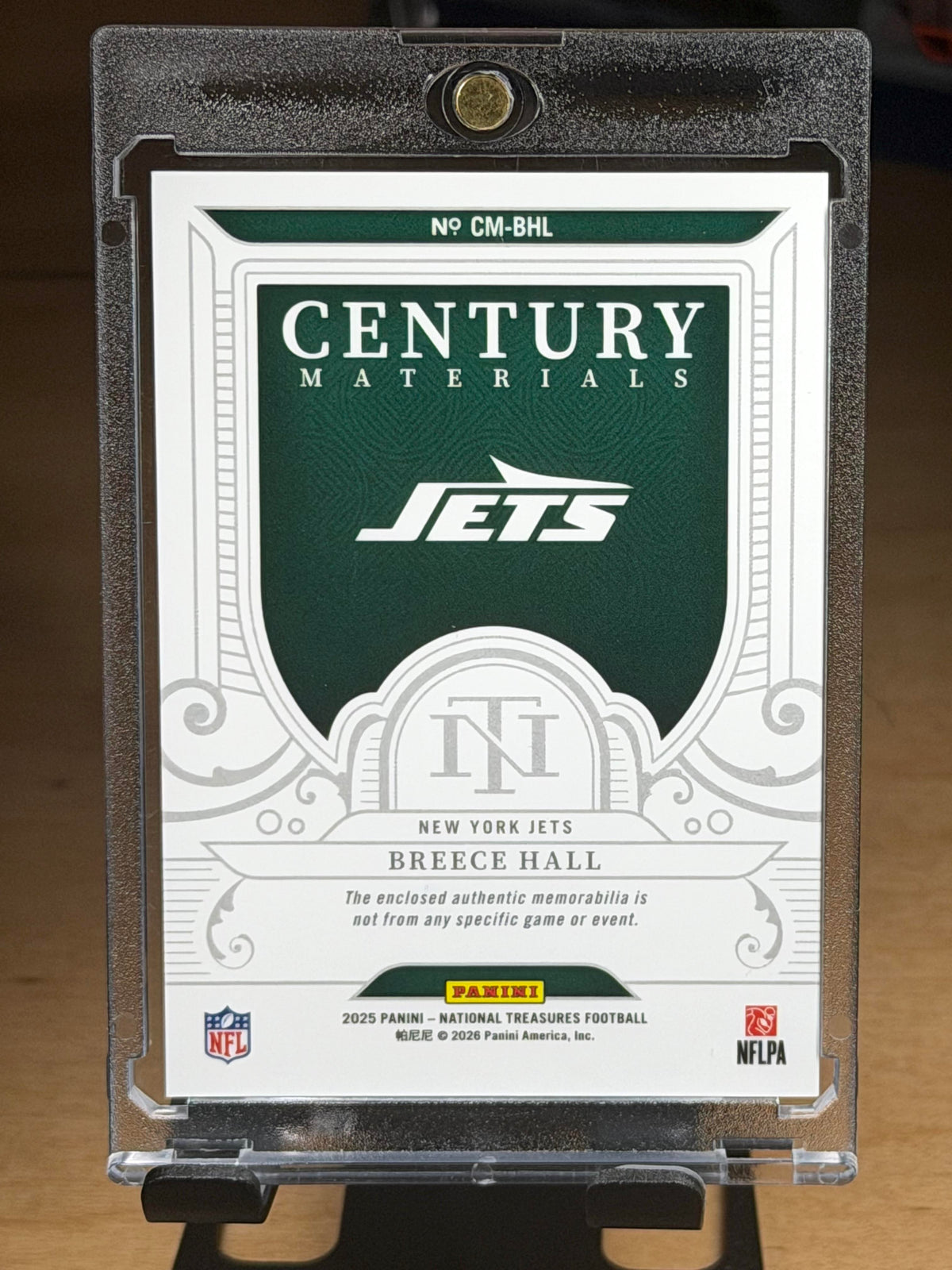 2024 Panini National Treasures  Breece Hall Century Materials Holo Silver #/25