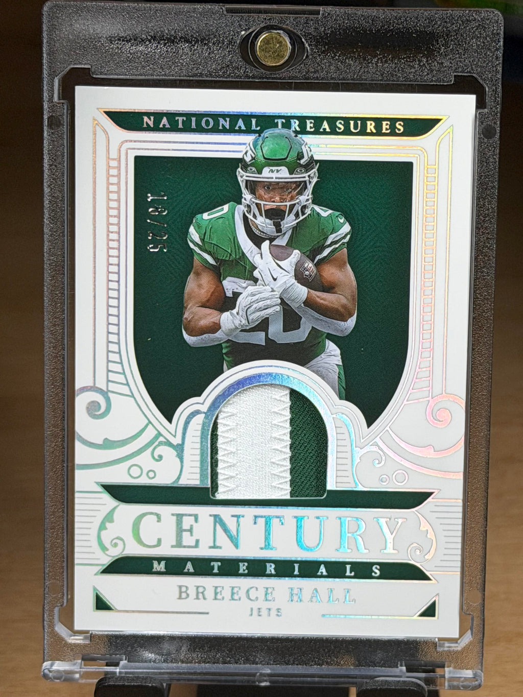2024 Panini National Treasures  Breece Hall Century Materials Holo Silver #/25