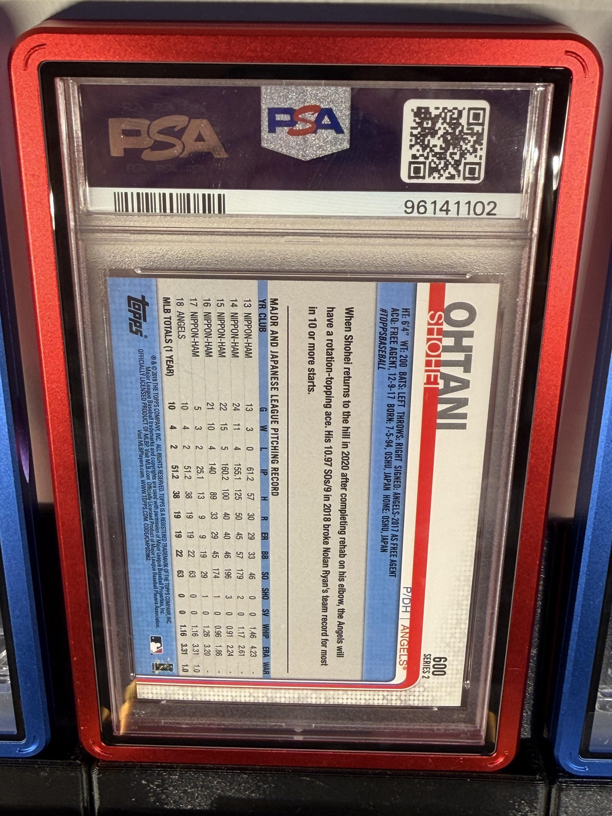 2019 Topps #600 Shohei Ohtani PSA 9