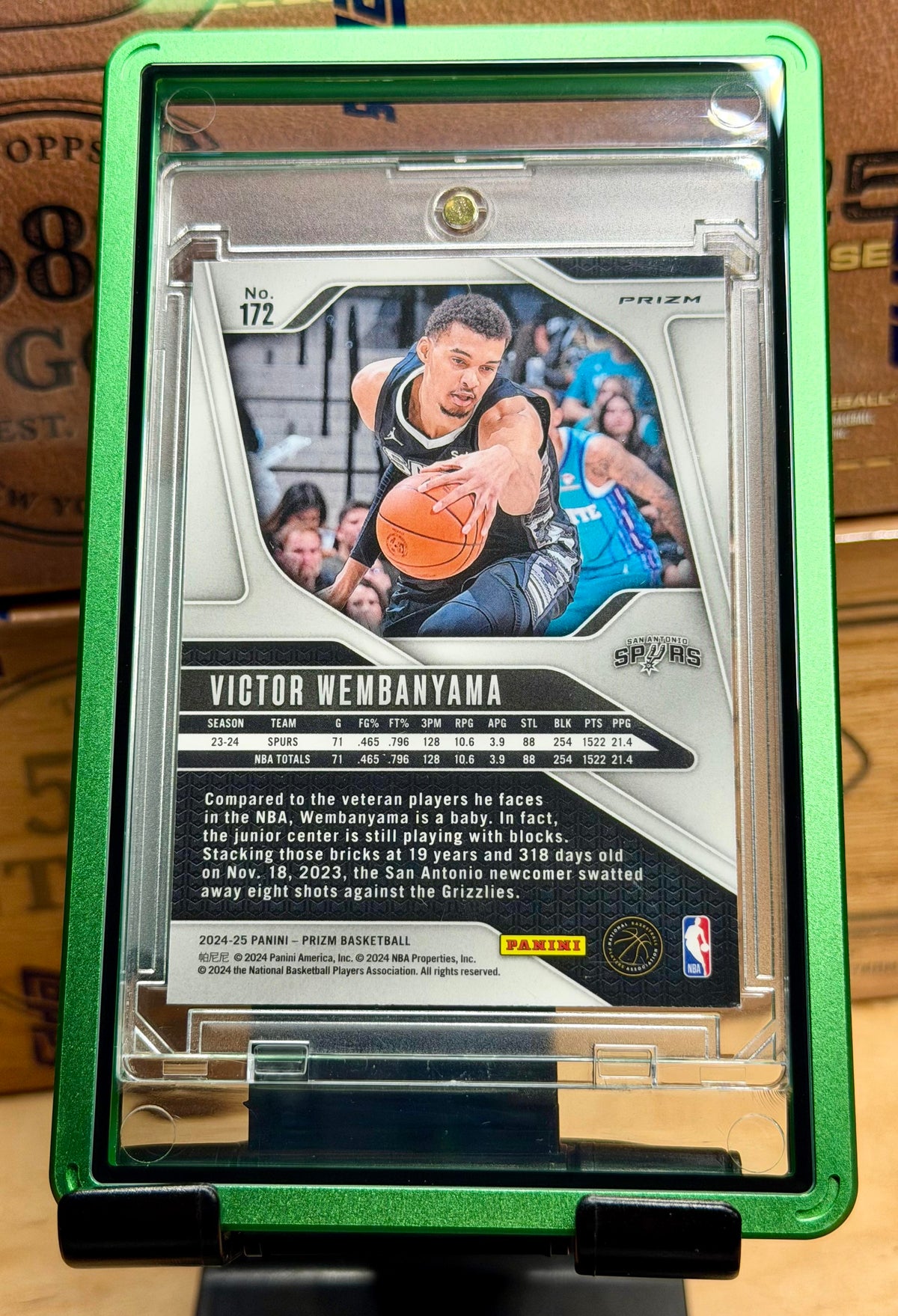2024-25 Panini Prizm #172 Victor Wembanyama Prizms Green