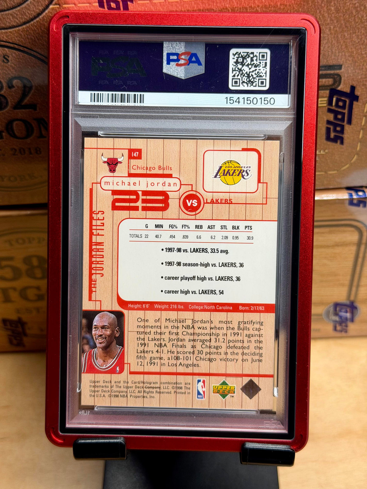 1998 Upper Deck Michael Jordan Living Legend #147 Michael Jordan PSA 8