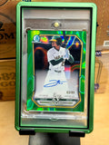 2026 Bowman Leo De Vries Chrome Prospect Autographs Green Lava Refractors #/99