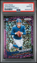 2025 Panini Prizm #332 Jaxson Dart No Huddle Purple # /75 PSA 10