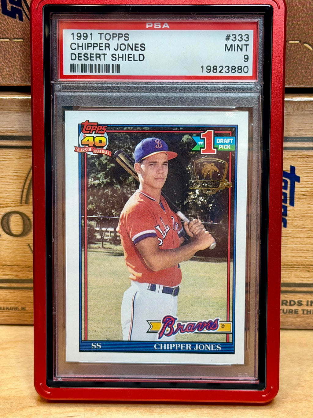 1991 Topps Desert Shield #333 Chipper Jones Desert Shield PSA 9