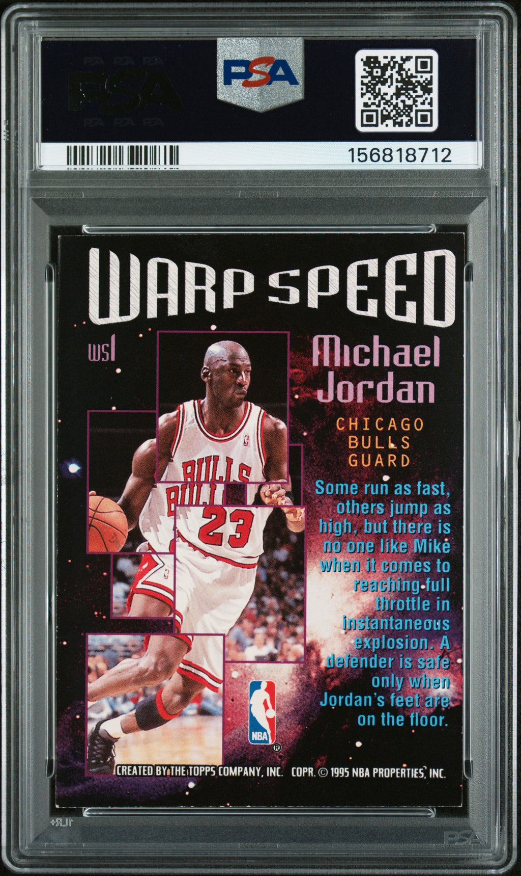 1995 Stadium Club Warp Speed #WS1 Michael Jordan Warp Speed PSA 6