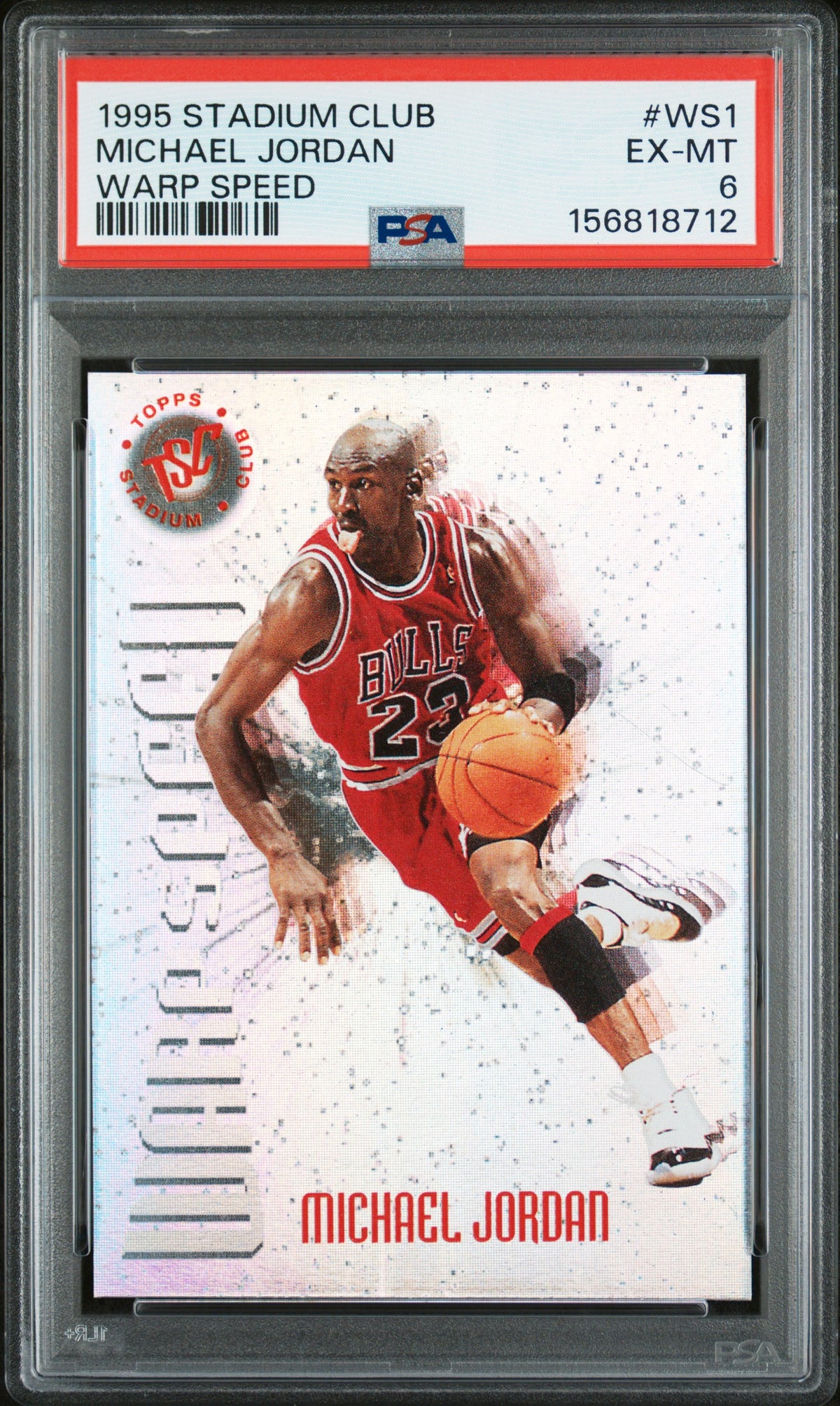 1995 Stadium Club Warp Speed #WS1 Michael Jordan Warp Speed PSA 6