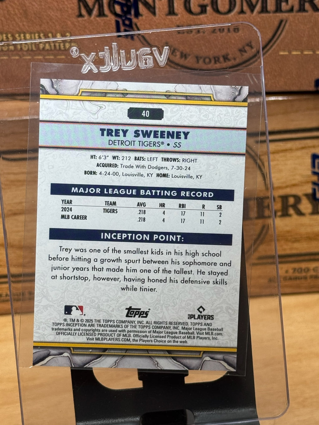 2025 Topps Inception #40 Trey Sweeney green