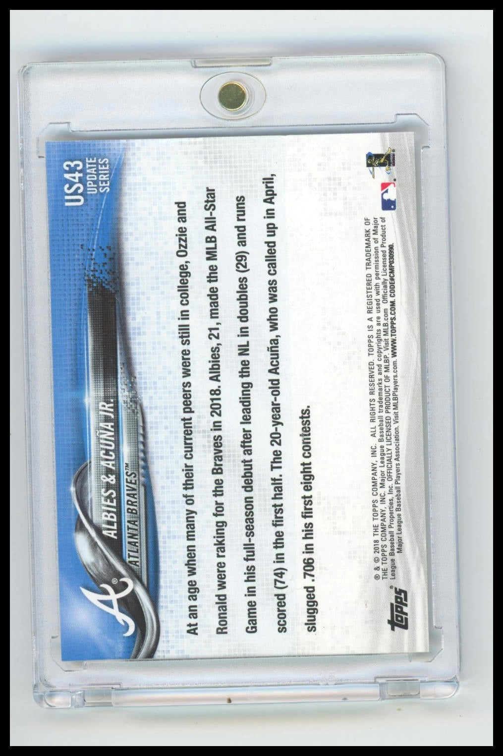 2018 Topps Update #US43 The Future Is Bright (Ronald Acuna Jr. / Ozzie Albies)