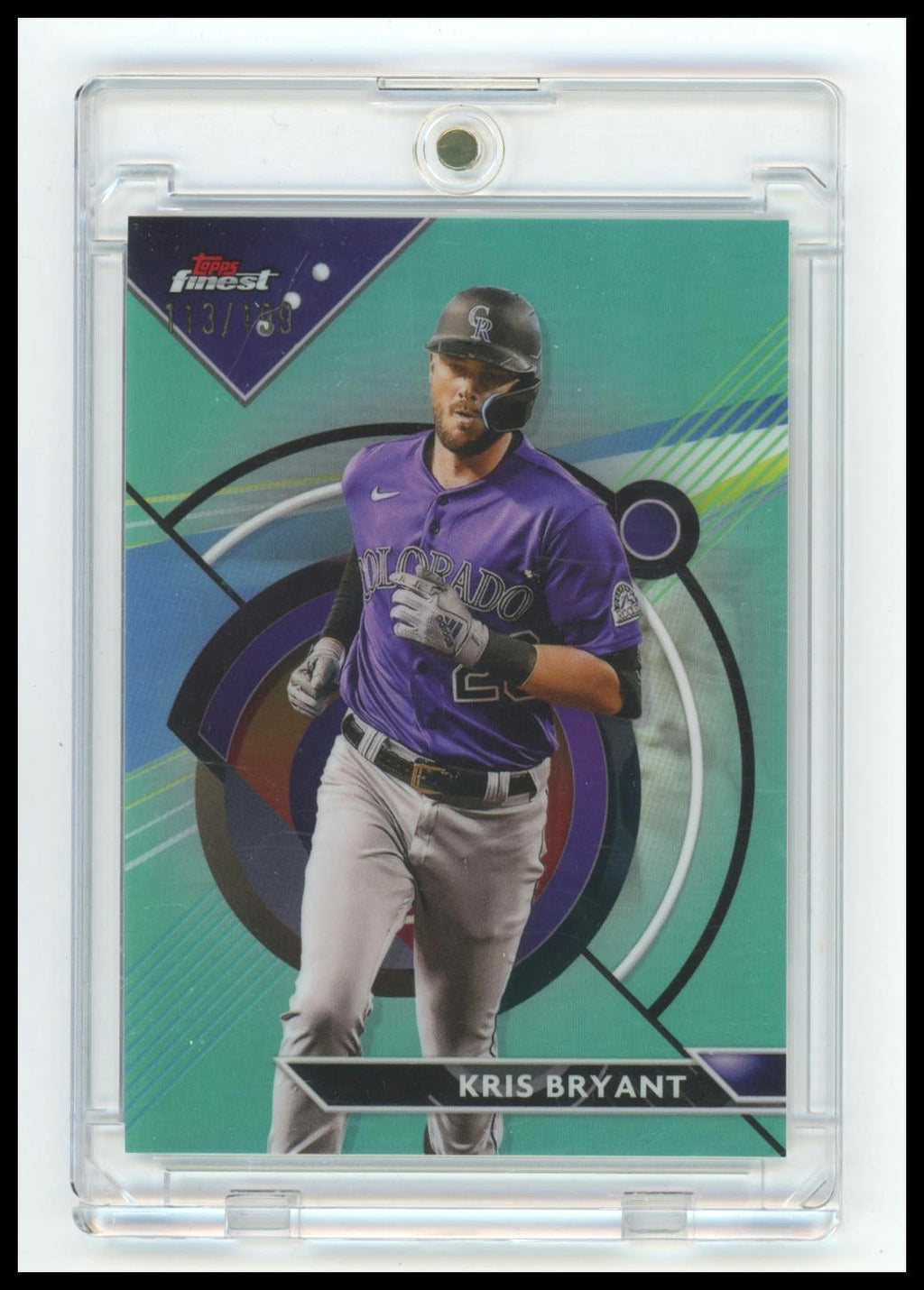 2023 Topps Finest #55 Kris Bryant Aqua Refractor