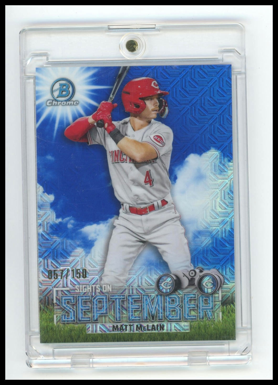2023 Bowman #SOS-8 Matt Mclain Sights on September Mojo Blue Refractors #/150